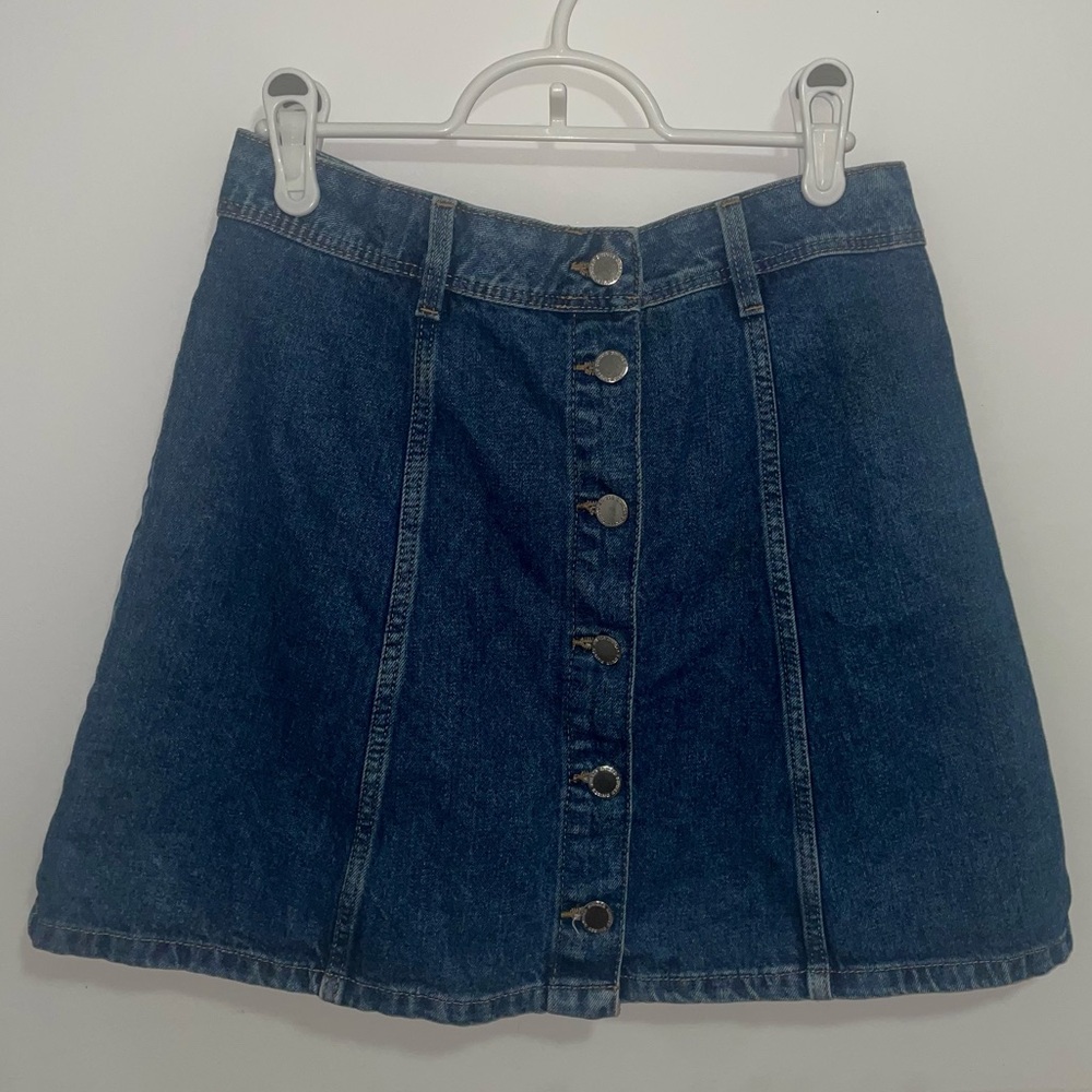 H&M Denim Button Front A-line Skirt